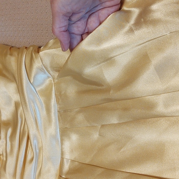 David's Bridal Yellow Strapless Formal - Picture 4 of 9